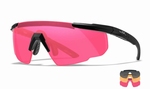 WileyX schietbril - SABER ADVANCED, 3 glazen / mat zw frm 